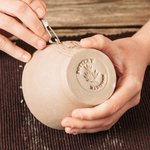 Personalised Ceramic Clay Brass Pottery Stamp with Pattern Initial Date Gift for Handicraft Lovers