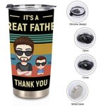 Henkilökohtainen Se on suuri isä kiitos 20oz Tumbler kuumille ja kylmille juomille Isänpäivä lahja