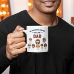 Personalized My Favorite People Dad White Ceramic Mug Anniversary Father's Day Gift for Man