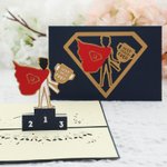 Personalized 3D Super Dad Golf Cart Jeep Guitar Thank You Lighter Greeting Card Father's Day Gift