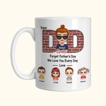 Personalized Dear Dad We Love You Every Day White Ceramic Mug Father's Day Gift for Him