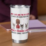 Personalised My Cats Are The Reason I Wake Up Every Morning 20oz Tumbler Father's Day Birthday Gift for Cat Dad Pet Lovers