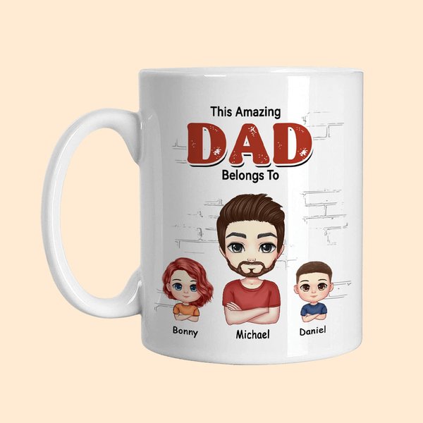Personalized My Favorite People Dad White Ceramic Mug Anniversary Father's Day Gift for Man