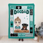 Couverture en flanelle personnalisée pour la fête des pères Cadeau pour les amoureux des chiens