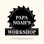 Personalised Papas Workshop Metal Sign Home Decor for Dad Grandfather Father's Day Birthday Anniversary Gift