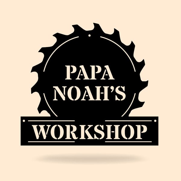 Personalisierte Papas Workshop Metall Zeichen Home Decor für Papa Großvater Vatertag Geburtstag Jubiläum Geschenk