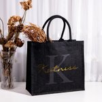 Nome personalizzato con iniziali Borsa nera per damigella d'onore Matrimonio Addio al nubilato Regalo di viaggio
