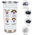 Personalised Cute Kid Notebook We're Awesome Love Your Favorites 20oz Tumbler Family Anniversary Gift for Papa Grandma Grandpa Mama Mimi Nana