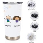 Personlig tecknad karaktär handritad Vi älskar dig alltid 20oz Tumbler Present till mamma pappa mormor farfar