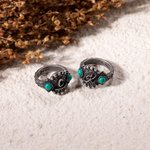 Personalisierte Türkis Initial Ring Logo Ring Western Style Ring Statement Schmuck Geschenk für Engagement