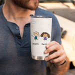 Personlig tecknad karaktär handritad Vi älskar dig alltid 20oz Tumbler Present till mamma pappa mormor farfar