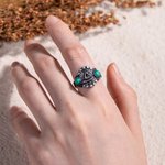 Personalisierte Türkis Initial Ring Logo Ring Western Style Ring Statement Schmuck Geschenk für Engagement