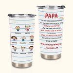 Henkilökohtainen sarjakuvahahmo Muistikirja Love You Always 20oz Tumbler Perhe Vuosipäivä Lahja Isänpäivä Lahja