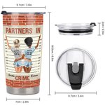 Henkilökohtainen Bestie lainausmerkit Rikostoverit Muista jos jäämme kiinni olet kuuro en puhu englantia 20oz Tumbler Syntymäpäivä kuumille ja kylmille juomille