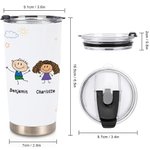 Personlig tecknad karaktär handritad Vi älskar dig alltid 20oz Tumbler Present till mamma pappa mormor farfar