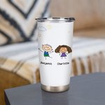 Personlig tecknad karaktär handritad Vi älskar dig alltid 20oz Tumbler Present till mamma pappa mormor farfar