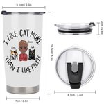Personalised I Like Cat More Than I Like People Cat Dad 20oz Tumbler Father's Gift Daily Use