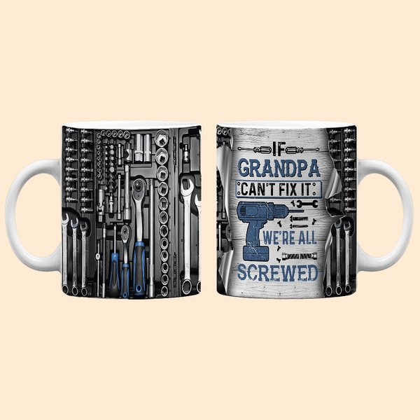 Tasse Mécanique Personnalisée Tasse Mécanique pour Papa Grand-père Je ne peux pas le réparer Nous sommes tous foutus Cadeau Fête des Pères