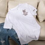 Personalisierte bestickt Hund Sweatshirt oder T-Shirt mit Hundenamen auf Ärmel für Hundemutter Hundeliebhaber Geschenk