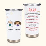 Personlig tecknad karaktär handritad Vi älskar dig alltid 20oz Tumbler Present till mamma pappa mormor farfar