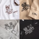 Personalisierte bestickt Hund Sweatshirt oder T-Shirt mit Hundenamen auf Ärmel für Hundemutter Hundeliebhaber Geschenk