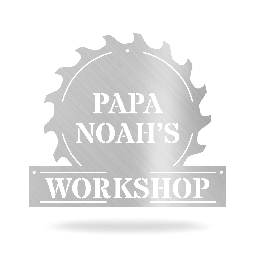 Personalized Papas Workshop Metal Sign Home Decor for Dad Grandfather ...
