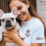 Personalisierte bestickt Hund Sweatshirt oder T-Shirt mit Hundenamen auf Ärmel für Hundemutter Hundeliebhaber Geschenk