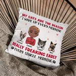 Personifierad Mina katter är anledningen till att jag vaknar varje morgon Kasta kuddöverdrag för kattälskare Soffa dekor