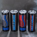 Gobelet personnalisé Ligne bleue Police First Responder Gobelet à café EMS Thin Blue Line Gobelet pour homme Cadeau Fête des pères