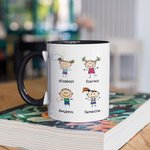 Personalisierte Wir lieben dich immer für immer Familie Liebe weiß und Farbe innen Keramik Becher Vatertag Becher Muttertag Geschenk