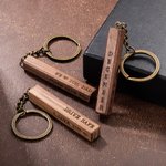 Llavero de madera grabado personalizado de la barra para el nuevo regalo del coche casero para los hombres Dad Grandpa Husband