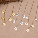 Personalized 1-5 Discs Charm Necklace with Name and Icon for Mother Daughter Best Sisters Pet Lovers Jewellery Gift