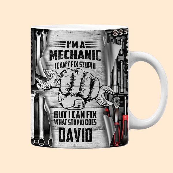 Mug Céramique Personnalisé avec Nom et Motif Cadeau de Fête des Pères pour Papa