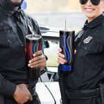 Gobelet personnalisé Ligne bleue Police First Responder Gobelet à café EMS Thin Blue Line Gobelet pour homme Cadeau Fête des pères