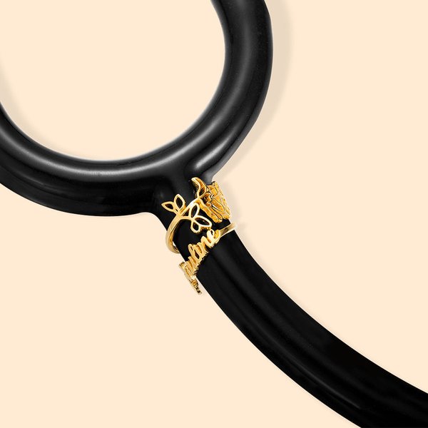 Birth Flower Stethoscope Tag with Name for Medical