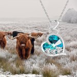 Gepersonaliseerde Hart Kristal Highland Koe Hanger Collier Verjaardag Verjaardag Koe Sieraden Cadeau voor dierenliefhebbers Meisjes Vrienden Zussen