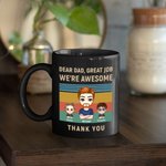 Taza de cerámica negra personalizada Dear Dad Awesome Thanks Kid Birthday Father's Day Gift for Man