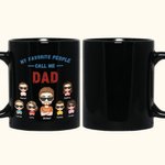 Personalized Best Father and Cute Kids Black Ceramic Mug with Names Anniversary Father’s Day Gift for Man