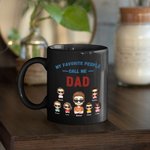 Personalized Best Father and Cute Kids Black Ceramic Mug with Names Anniversary Father’s Day Gift for Man