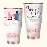 Henkilökohtainen Sinä ja minä saimme tämän rakkauden kanssa häät kukka 30oz Tumbler pari Memorial Day lahja