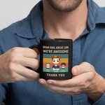 Taza de cerámica negra personalizada Dear Dad Awesome Thanks Kid Birthday Father's Day Gift for Man