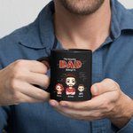 Tasse personnalisée en céramique noire pour la fête des pères Cadeau d'anniversaire pour homme
