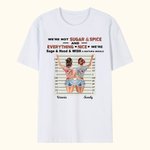 Henkilökohtainen Emme ole sokeria ja maustetta kaikki kiva Bestie lainauksia T-paita naisille Bestie ystävyys lahja