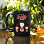 Tasse personnalisée en céramique noire pour la fête des pères Cadeau d'anniversaire pour homme