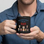 Personalized Best Father and Cute Kids Black Ceramic Mug with Names Anniversary Father’s Day Gift for Man