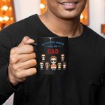 Personalized Best Father and Cute Kids Black Ceramic Mug with Names Anniversary Father’s Day Gift for Man