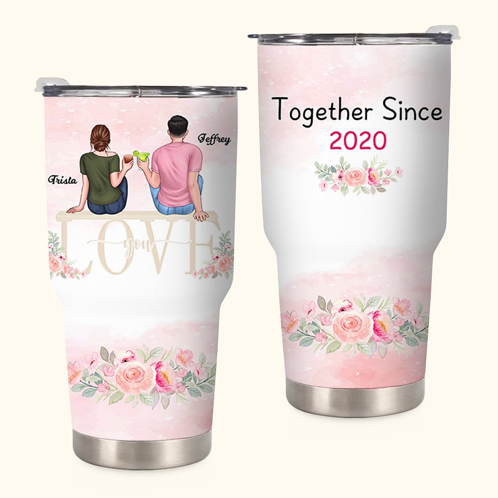 Personnalisé Love You We are Together Since a Certain Year Couple Quotes 30oz Tumbler Anniversary Gift