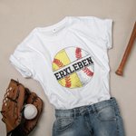 Personlig namnskjorta för softboll och baseboll för mamma till båda sporterna Kortärmad Casual Tee