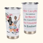 Personalized Bestie Quote Our Laughs Are Limitless Our Memories Are Countless Our Friendship Is Endless 20oz Tumbler Friend Gifts Daily Use