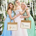 Sac de Plage en Lin Personnalisé avec Nom et Fleur de Naissance Cadeau Anniversaire Mariage pour Femme